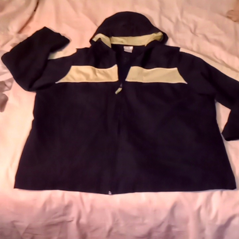 Danskin Now 2XL Coat With Hoodie Blue And Green Good Condition